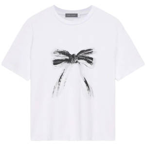 Mint Velvet White Bow Graphic T Shirt